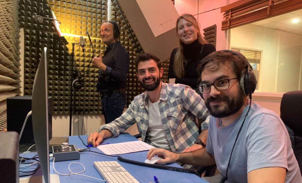 équipe en préparation pour la voix off, web série Bofrost*